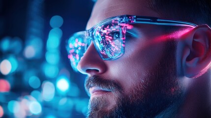 Poster - exploring the fusion of technology and human experience through vibrant visuals and modern aesthetic