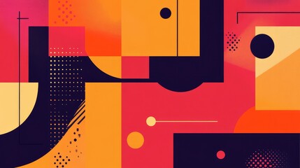 Poster - Colorful Abstract Geometric Composition Design