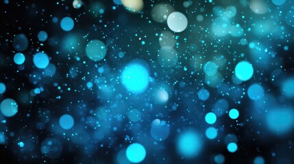 Poster - Abstract Blue Bokeh Background with Light Effects