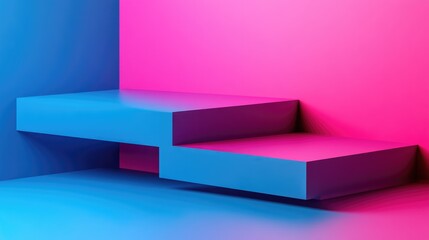 Poster - modern abstract display with blue and pink colors