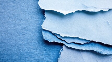Poster - textured blue paper layers on background