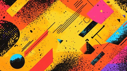Poster - Vibrant Geometric Abstract Design with Bright Colors