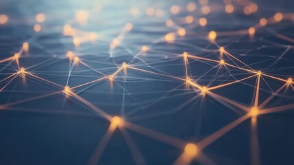 Poster - abstract connection network with glowing nodes