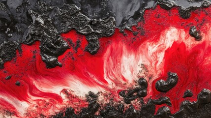 Poster - Abstract Red and Black Fluid Art Background