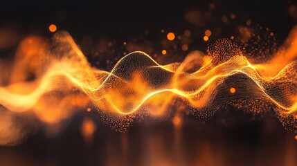 Poster - Vibrant Orange Waves of Light in Abstract Background