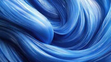 Poster - abstract blue wave patterns in textile design