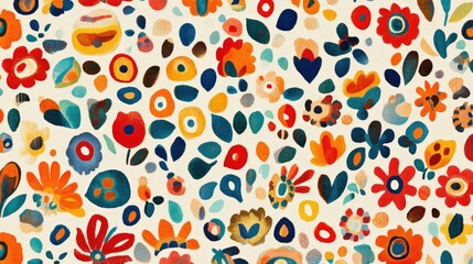 Poster - colorful floral pattern background design