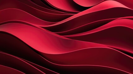 Poster - Dark Crimson Waves on a Smooth Red Background