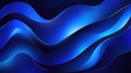Poster - blue abstract digital background waves