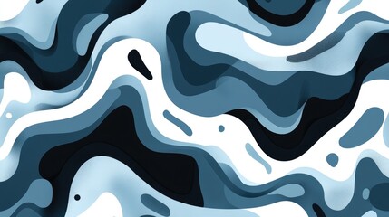Poster - abstract blue wavy background design