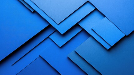 Poster - blue flat layers on solid background