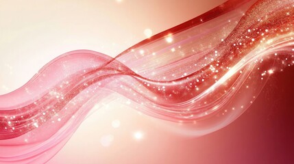 Poster - glowing pink abstract background with soft waves