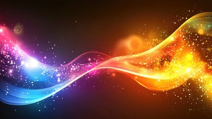 Poster - vibrant energetic background with colorful flows