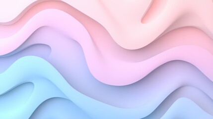 Poster - soft pastel waves in gentle colors