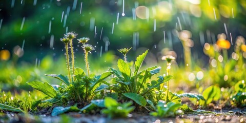 Weeds growing in a garden post rain showers, weeds, garden, rain, growth, nature, outdoors, plants, green, invasive, gardening