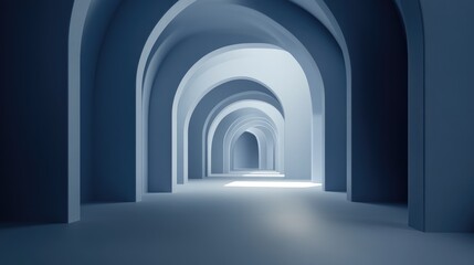 Poster - simple muted blue background with arched architecture