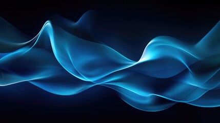 Poster - Smooth Blue Gradient Background with Gentle Waves