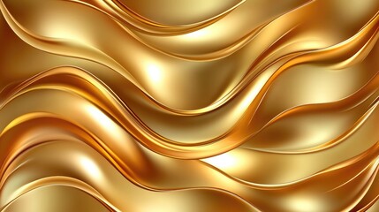Poster - smooth metallic gold wave background design