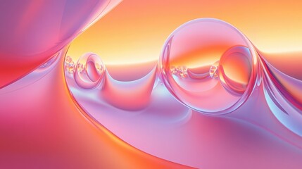 Poster - Soft Red Gradient Circular Background Design