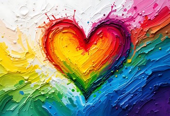 Wall Mural - hearts in watercolor: a kaleidoscope of emotions