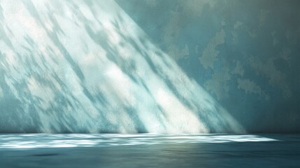 Poster - soft textured blue wall with natural light shadows