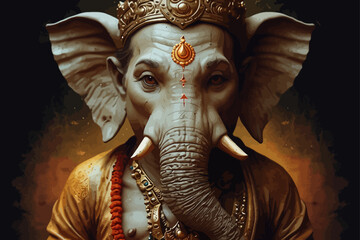 Wall Mural - ganesha illustration hindu god elephant