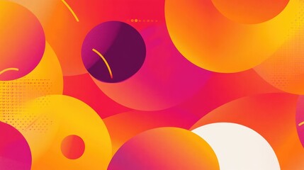 Poster - Vibrant Abstract Overlapping Shapes Background