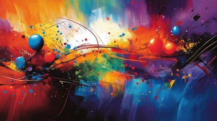 Poster - vibrant abstract splash background for modern art