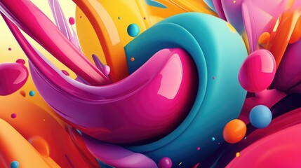 Poster - vibrant explosion of colors in abstract form