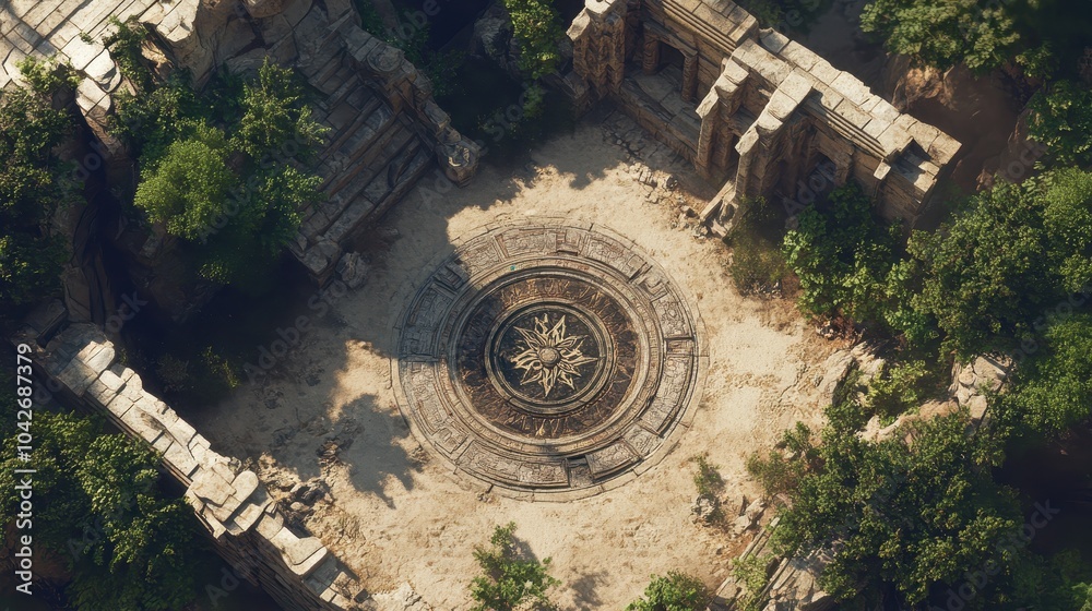 Epic Top-Down View Strategy RPG Game Map with Octane Rendered Details ...