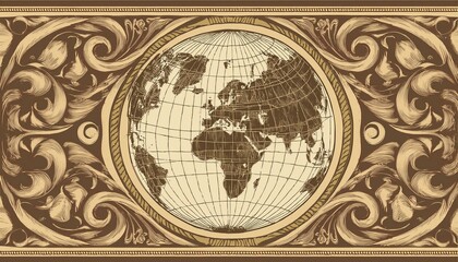 Poster - vintage world map element illustration