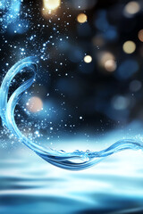 Wall Mural - Captivating water flow with sparkling bokeh a visual symphony of motion and light