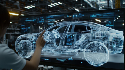 Poster - Innovative electric vehicle technology displayed on digital screen