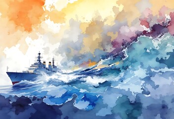 Wall Mural - lighthouse and ship in 3d style isolated vector illustration
