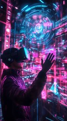 Poster - Virtual Reality User Interacting with Digital Interface