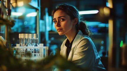 Poster - Scientist Portrait in Laboratory with Laboratory Equipment