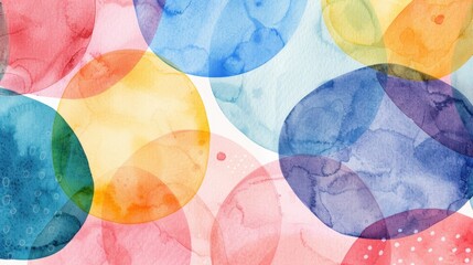 Poster - This artwork presents a lively composition of vivid watercolor circles interacting harmoniously, evoking a sense of joy and creativity