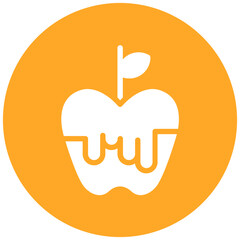 Sticker - Rotten Apple vector icon illustration of Corruption iconset.