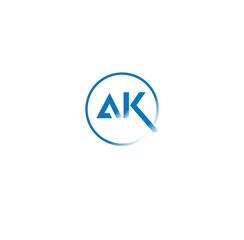 Fototapete - AK Letter Initial Logo Design Template Vector Illustration