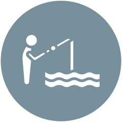 Sticker - Lake Fishing vector icon illustration of Fishing iconset.