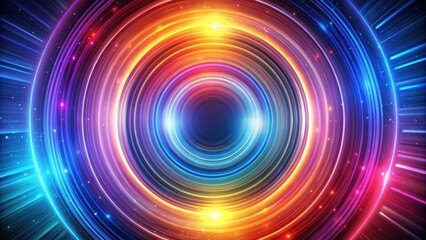 Colorful speed of light with circular rings background, speed, light, colorful, abstract, vibrant, circles, motion