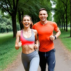 couple jogging in the park