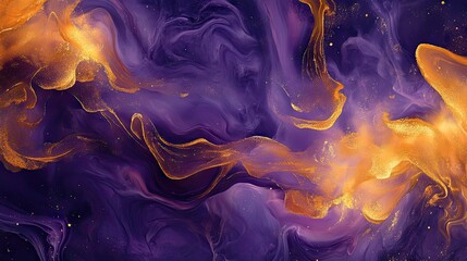 Poster - Dynamic vapor background featuring flowing purple and gold smoke, creating a vivid and polished look with bold, vibrant energy.