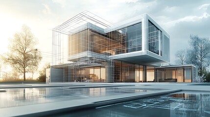 Fototapete - Revolutionizing modern living spaces the role of ai in architectural design for sustainable and innovative homes