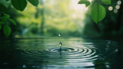 Wall Mural - Water Drop Creating Ripples