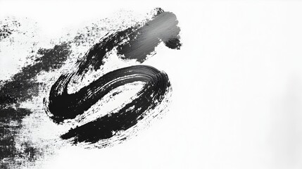 Wall Mural - Expressive Abstract Chinese Calligraphy Brush Strokes with Clean Copy Space