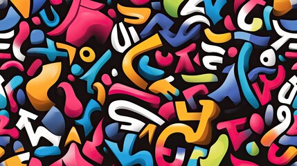 Vibrant Graffiti Style Vector Elements Template