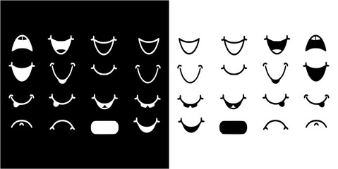 Wall Mural - vector a mouth effect set vector