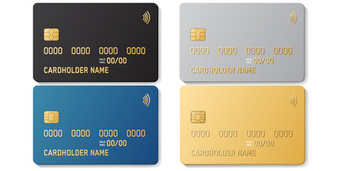 Leinwandbilder - Credit plastic card with emv chip. Contactless payment. NFC bank card.