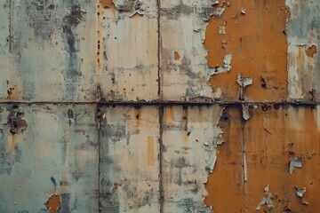 Rusted Metal Wall with Peeling Paint